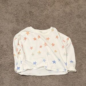 Z Supply White Crop Top with Star Pattern